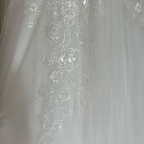 Height of Love White Embroidered Beaded Backless A-Line Gown - Picture 9 of 12